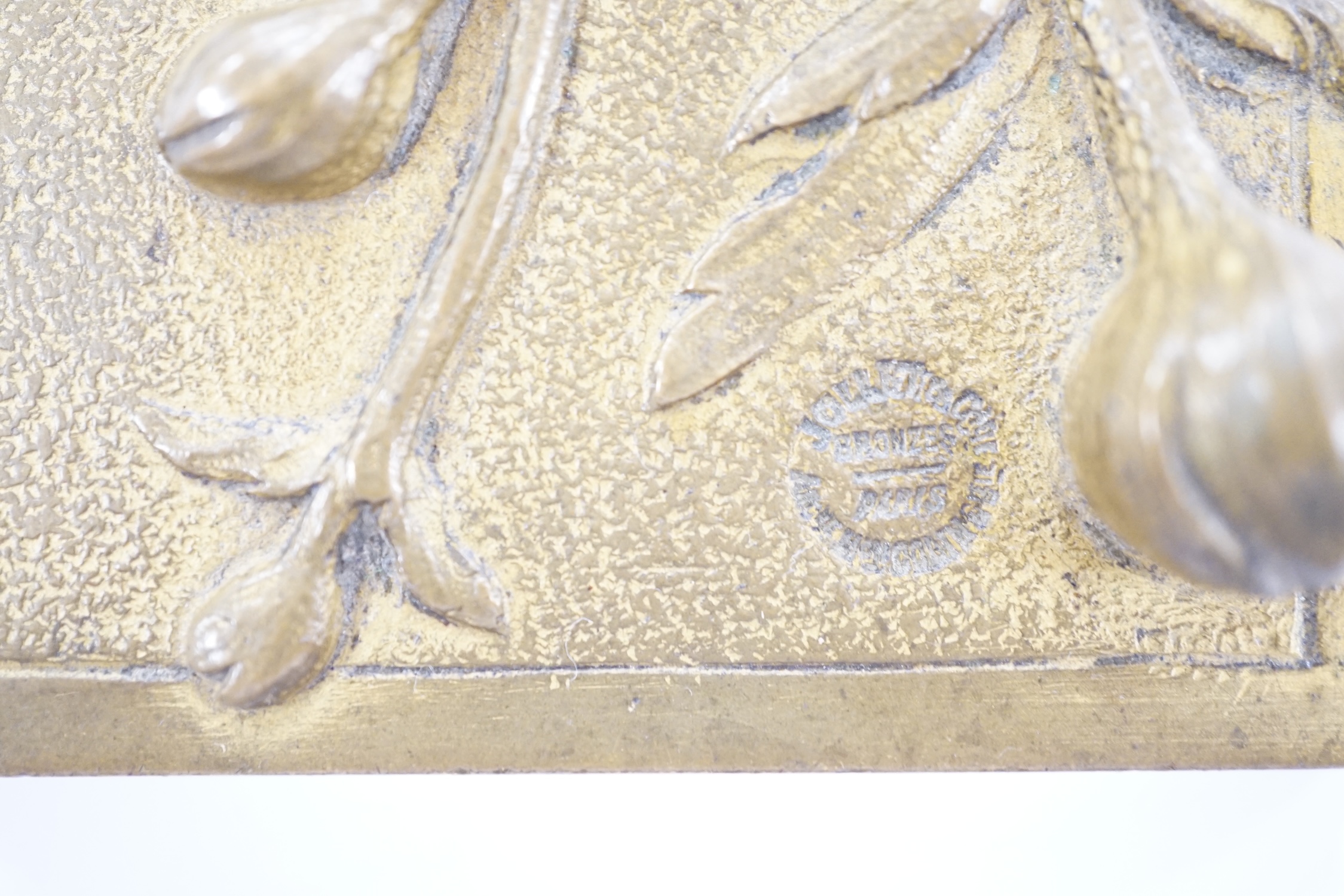 An Art Nouveau, Maurice Bouval bronze paperweight, 16.5cm wide